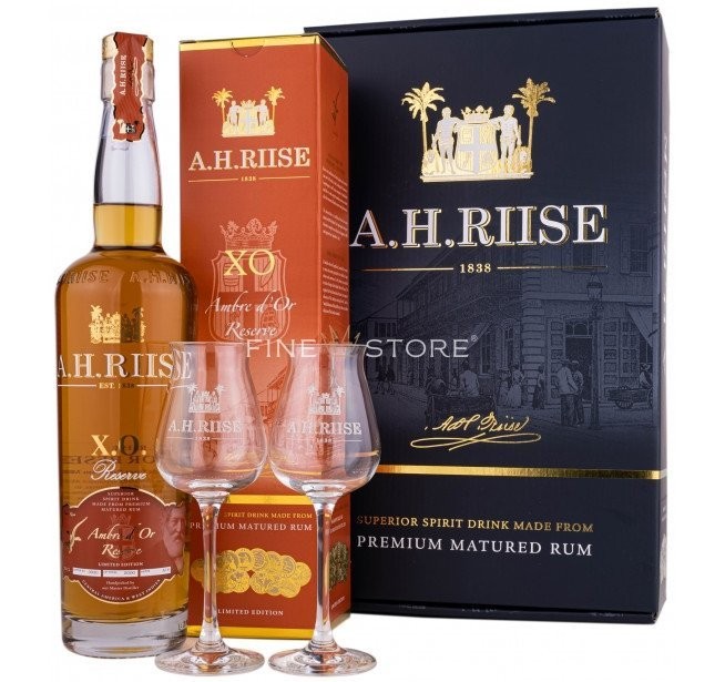 A.H.Riise XO Ambre D'Or Reserve Cu 2 Pahare 0.7L